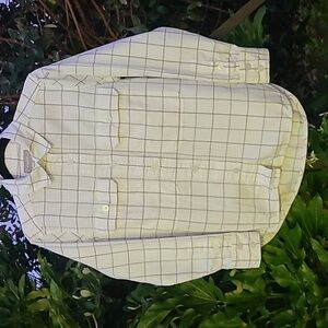 Everlane Flannel Cream with Brown Plaid Shirt Size XSmall